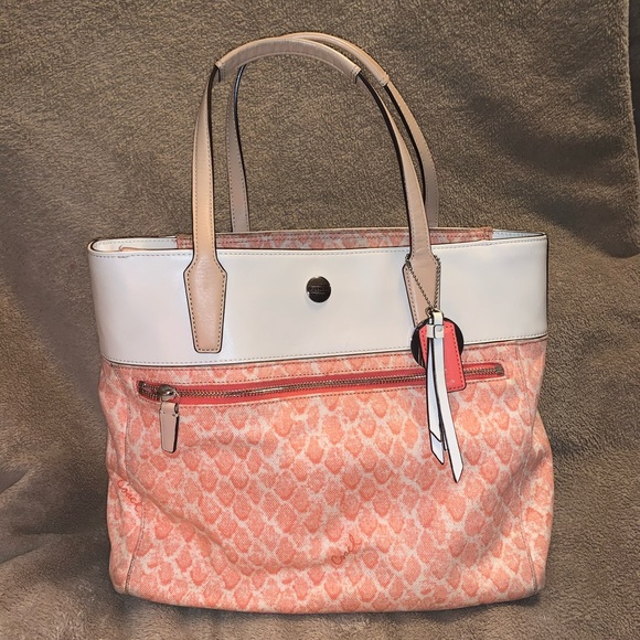 Coach Handbags - Pink and White Coach Canvas Tote